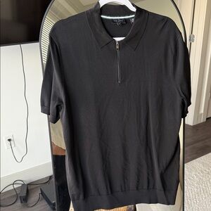 Ted Baker Black Zip Polo Shirt